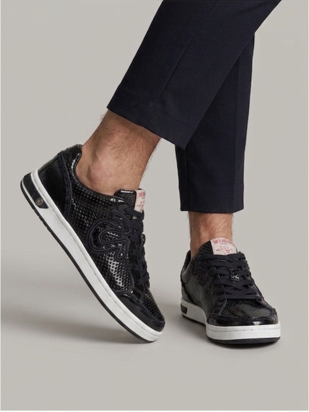 True Religion Black Patent Leather Sneakers